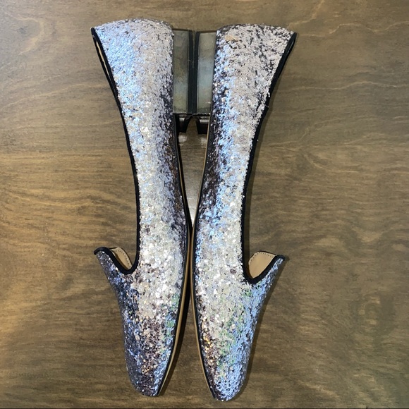 Zara Silver Glitter Loafers Size 39/8 - Picture 4 of 10